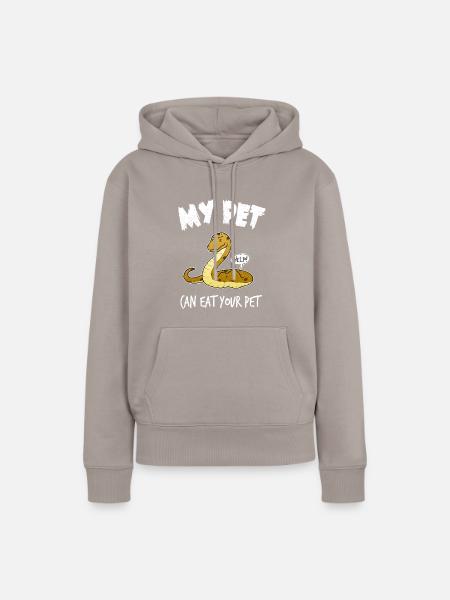 Schlange Python Haustier Lustig Geschenk - Frauen Premium Bio Hoodie - Taupe