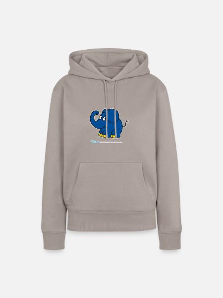 Der Elefant - stehend - Frauen Premium Bio Hoodie - Taupe