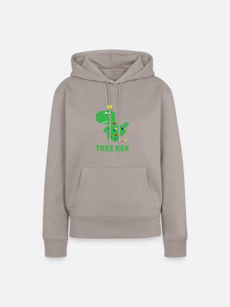Tree rex Geschenk Spruch Dinosaurier - Frauen Premium Bio Hoodie - Taupe
