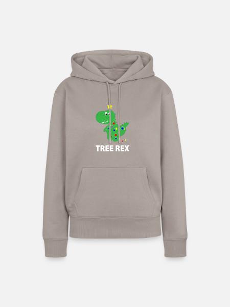 Tree rex Geschenk Spruch Dinosaurier - Frauen Premium Bio Hoodie - Taupe