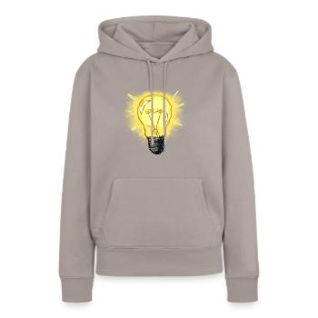Lampe lumineuse - Sweat à capuche Premium bio Femme - taupe - Devant - Julia (174cm)