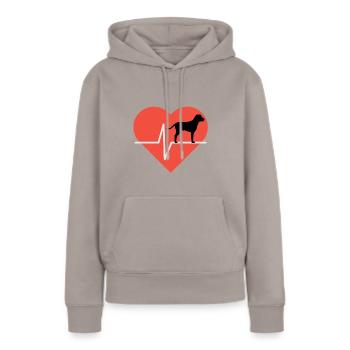 Hundeliebe - Frauen Premium Bio Hoodie - Taupe - Vorne - Julia (174cm)