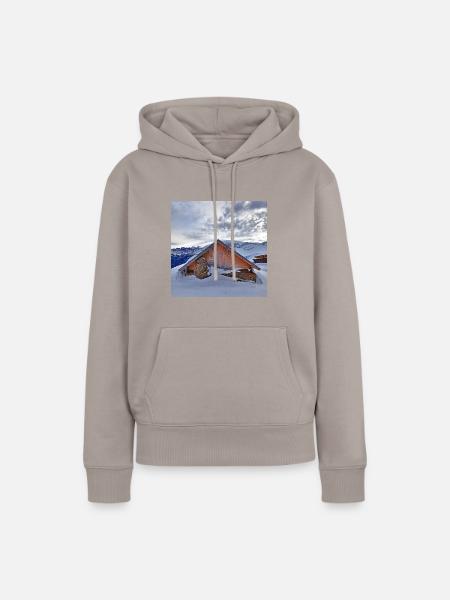 Berghütte - Frauen Premium Bio Hoodie - Taupe