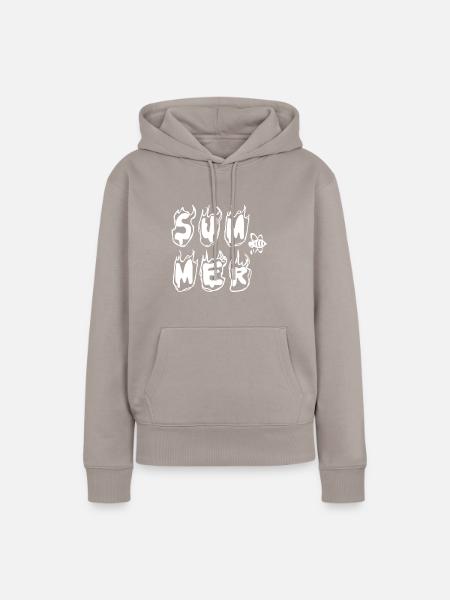Schlichtes Textdesign - Frauen Premium Bio Hoodie - Taupe