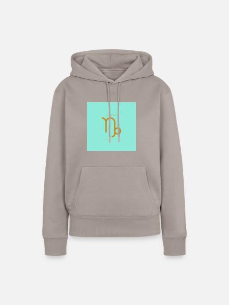 STERNZEICHEN Steinbock -blue/gold- - Frauen Premium Bio Hoodie - Taupe
