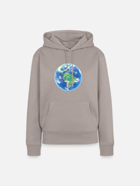 Erde Planet - Frauen Premium Bio Hoodie - Taupe