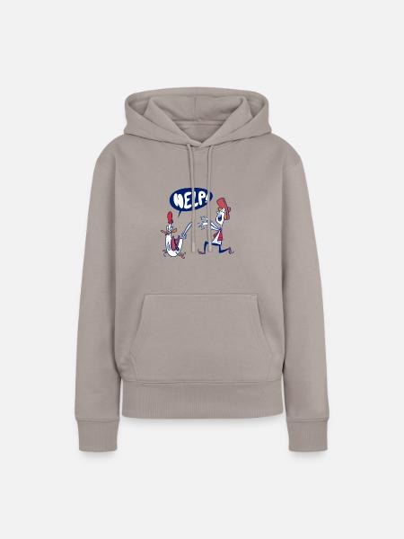 Sattel die Hühner - Hühnerjagd - Frauen Premium Bio Hoodie - Taupe