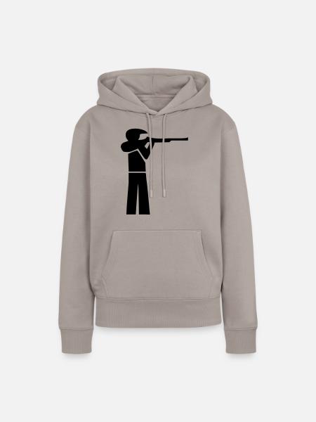 Schütze mit Cappy - Frauen Premium Bio Hoodie - Taupe