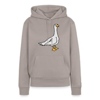 Gans - Frauen Premium Bio Hoodie - Taupe - Vorne - Julia (174cm)
