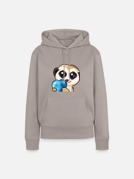 Crazy Herz1500 - Frauen Premium Bio Hoodie - Taupe