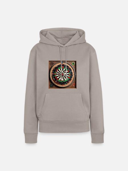 Anatomie einer Dartscheibe - Frauen Premium Bio Hoodie - Taupe