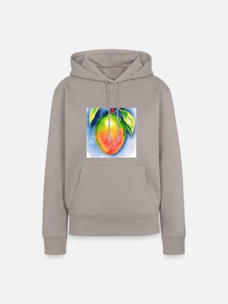 Mango Aquarell - Frauen Premium Bio Hoodie - Taupe