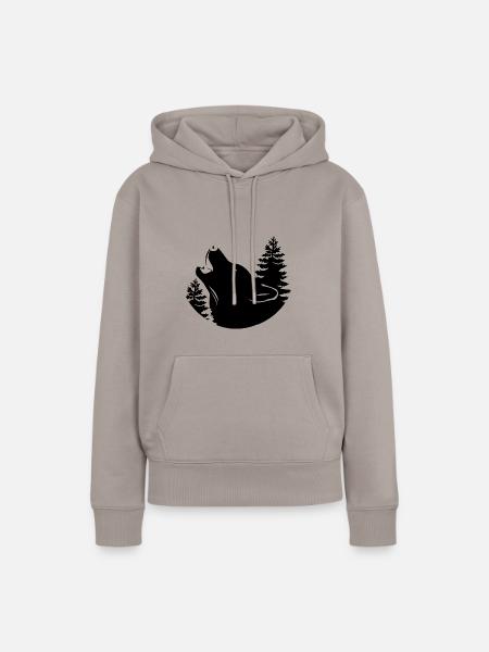 Wolf - Naturschutz - Tierschutz - Frauen Premium Bio Hoodie - Taupe