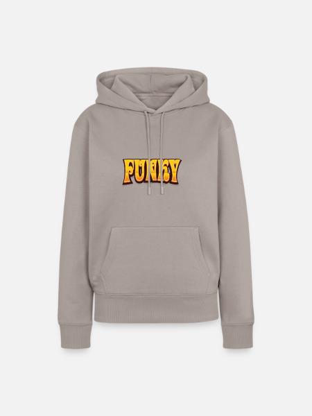 Funky Retro - Frauen Premium Bio Hoodie - Taupe
