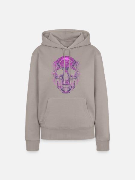 Cyberschädel - Frauen Premium Bio Hoodie - Taupe