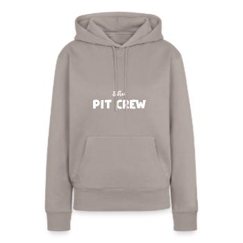 Sister Pit Crew - Sister - Sweat à capuche Premium bio Femme - taupe - Devant - Julia (174cm)