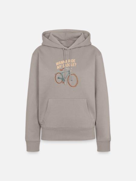 Möchtest Du Auf Meinen Sattel? - Frauen Premium Bio Hoodie - Taupe
