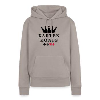 karten_koenig - Sweat à capuche Premium bio Femme - taupe - Devant - Julia (174cm)
