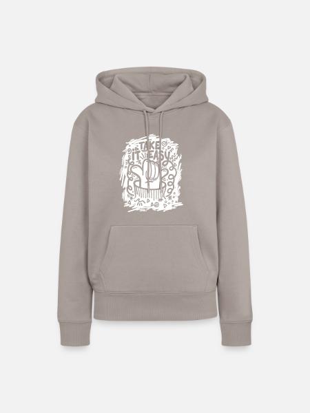take it easy - Frauen Premium Bio Hoodie - Taupe