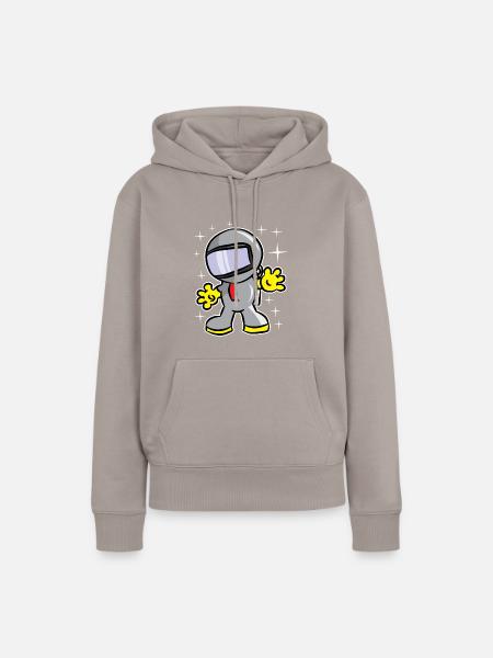 Kühlen funkelnden Astronauten - Frauen Premium Bio Hoodie - Taupe
