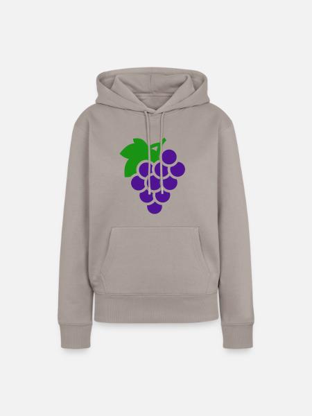 Trauben Geschenk - Frauen Premium Bio Hoodie - Taupe
