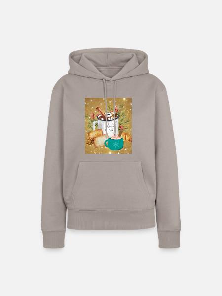 Gourmet-Winter - Frauen Premium Bio Hoodie - Taupe