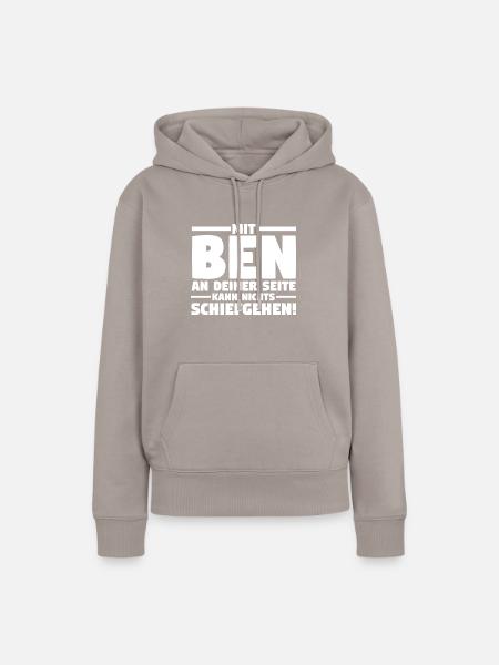 Vorname Ben - Frauen Premium Bio Hoodie - Taupe