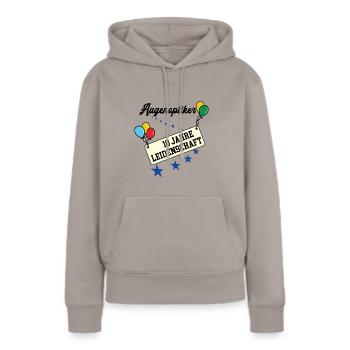 Augenoptiker Jubiläum 10 Jahre 10. jähriges Jubi - Frauen Premium Bio Hoodie - Taupe - Vorne - Julia (174cm)