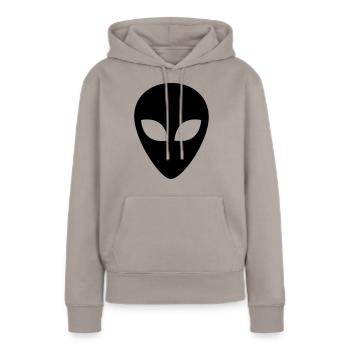 Alien - Sweat à capuche Premium bio Femme - taupe - Devant - Julia (174cm)