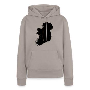 Irlande - Sweat à capuche Premium bio Femme - taupe - Devant - Julia (174cm)