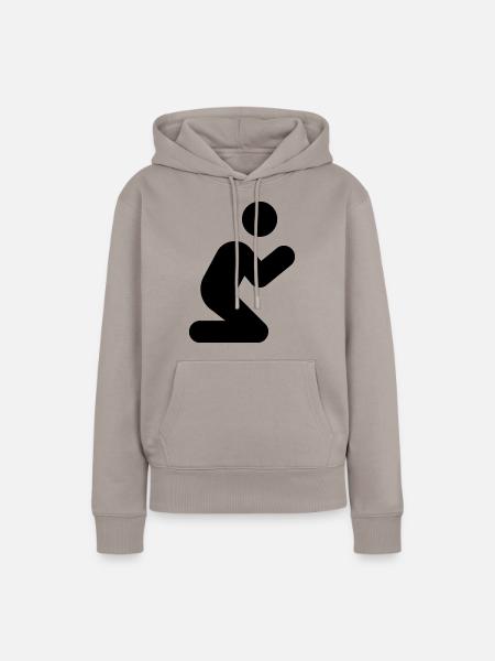 Pray Black - Frauen Premium Bio Hoodie - Taupe
