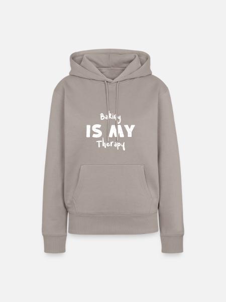 Baking Is My Therapy - Baking - Frauen Premium Bio Hoodie - Taupe