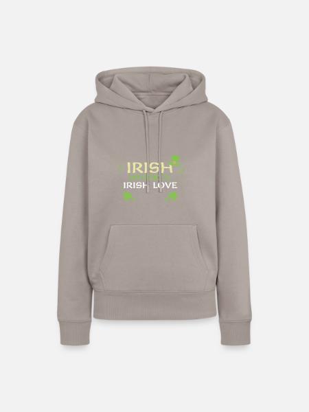 Irish whiskey, Irish love - Frauen Premium Bio Hoodie - Taupe