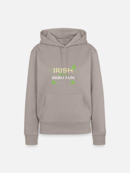 Irish beer, Irish fun - Frauen Premium Bio Hoodie - Taupe