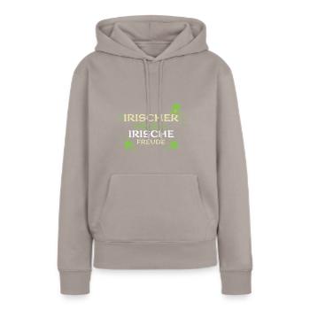 Irischer Segen, irische Freude - Frauen Premium Bio Hoodie - Taupe - Vorne - Julia (174cm)