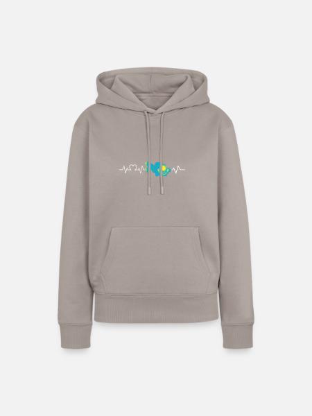 Kasachen Herzschlag Kasachstan - Frauen Premium Bio Hoodie - Taupe