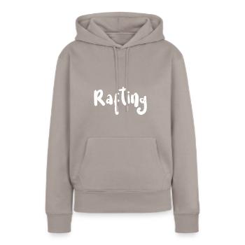 Rafting - Rafting - Sweat à capuche Premium bio Femme - taupe - Devant - Julia (174cm)
