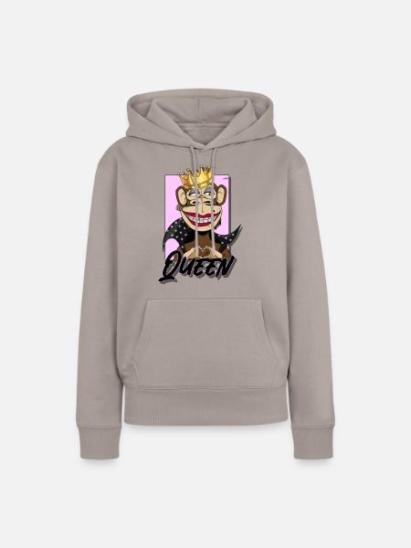 Niso His Queen Crazymonkey - Frauen Premium Bio Hoodie - Taupe