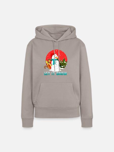 Let It Snow - Frauen Premium Bio Hoodie - Taupe