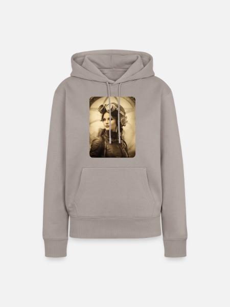 Bereit zum Start - Frauen Premium Bio Hoodie - Taupe