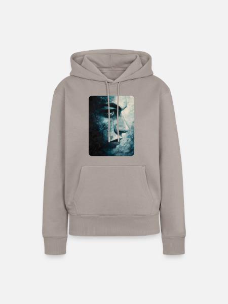 Der klare Blick - Frauen Premium Bio Hoodie - Taupe