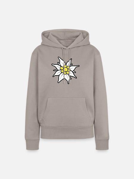 Edelweiss.png - Frauen Premium Bio Hoodie - Taupe