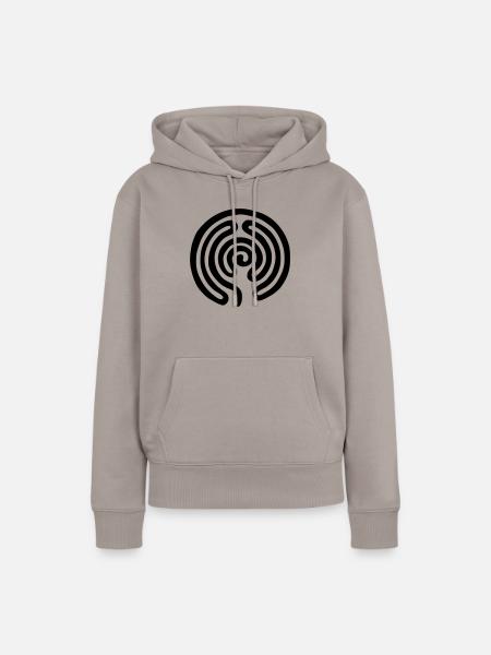 Labyrinth / maze - Frauen Premium Bio Hoodie - Taupe