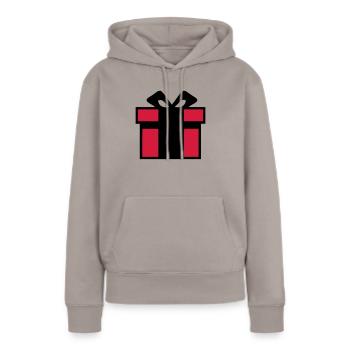 Cadeau - Sweat à capuche Premium bio Femme - taupe - Devant - Julia (174cm)