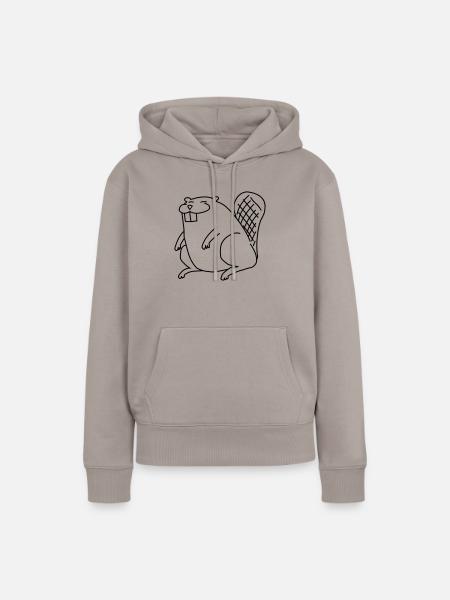 Trash Beaver - Frauen Premium Bio Hoodie - Taupe