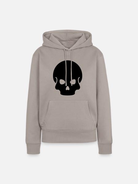 Skull - Frauen Premium Bio Hoodie - Taupe