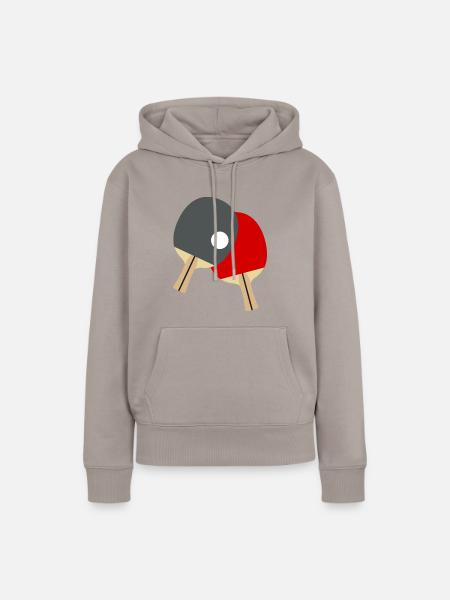 Tischtennis-Schläger / Ping Pong - Frauen Premium Bio Hoodie - Taupe