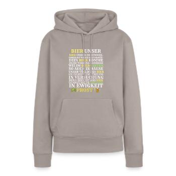 Bier Gebet - Frauen Premium Bio Hoodie - Taupe - Vorne - Julia (174cm)