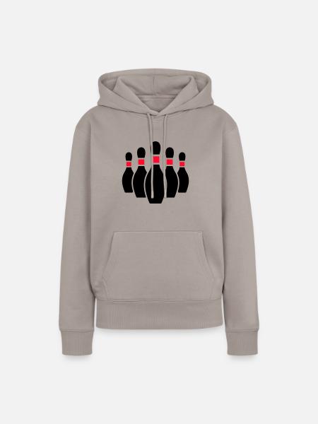 bowling - Frauen Premium Bio Hoodie - Taupe