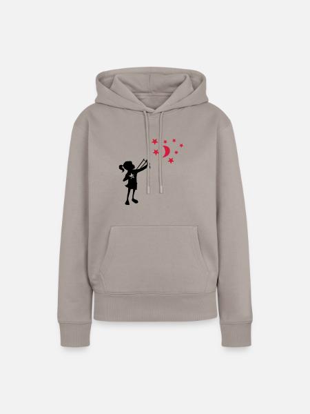 Banksy Zwille - Frauen Premium Bio Hoodie - Taupe